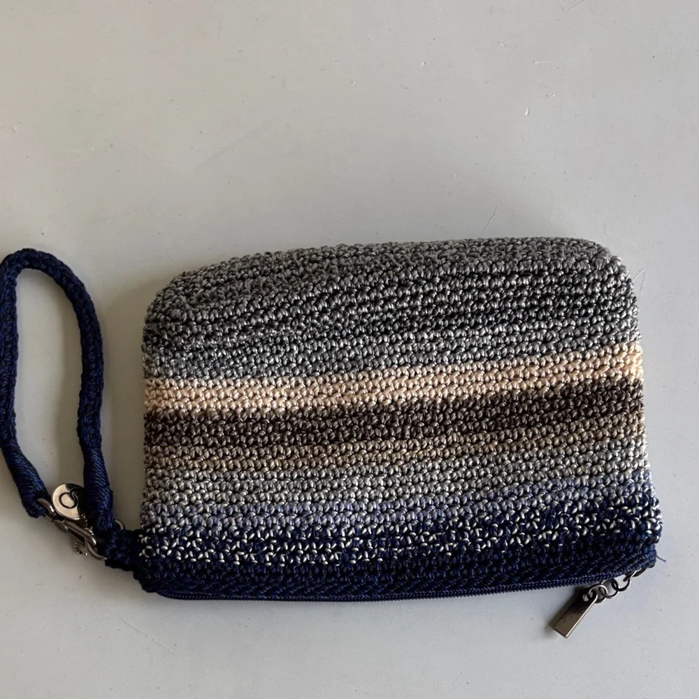 The Sak crochet bag tote and wristlet Combo set